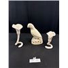 Image 1 : A Pair of Fitz and Floyd Calla Lily Candle Holders Twisted Stem and Art Deco Porcelain Parrot