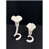 Image 2 : A Pair of Fitz and Floyd Calla Lily Candle Holders Twisted Stem and Art Deco Porcelain Parrot