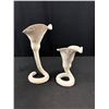 Image 3 : A Pair of Fitz and Floyd Calla Lily Candle Holders Twisted Stem and Art Deco Porcelain Parrot