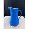 Image 1 : Tall 1920's Cobalt Blue White Interior  Pitcher Scandinavian Design