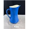 Image 2 : Tall 1920's Cobalt Blue White Interior  Pitcher Scandinavian Design