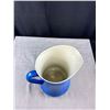 Image 4 : Tall 1920's Cobalt Blue White Interior  Pitcher Scandinavian Design