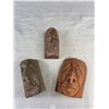 Image 2 : Lot of 5 West Coast Native Head Carvings From Squamish First Nation Signed
