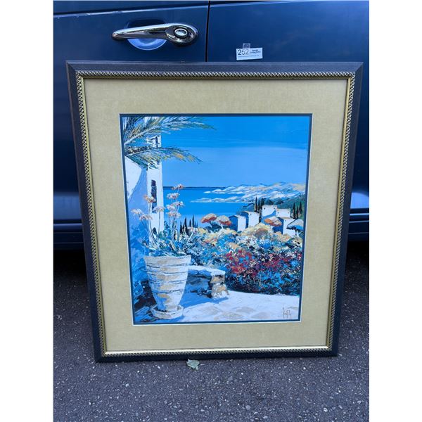A Nicely Framed Mediterranean Landscape Painting Signed Howard Behrens No Shipping
