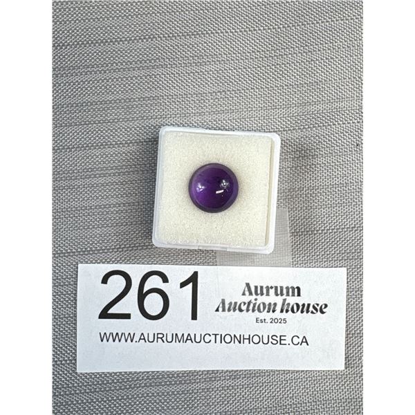 Dark Amethyst 6.405 ct. 11.82 x 6.90mm Round Cabochon - VS- Africa Untreated