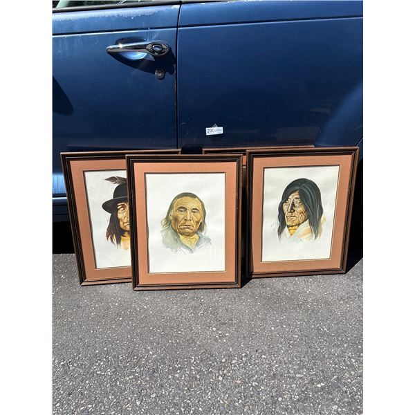 Nice Lot of 4 Framed Native American Prints