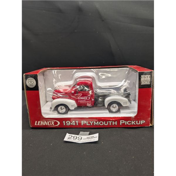 1:24 Scale Diecast 1941 Plymouth Pickup Lennox in Original Box
