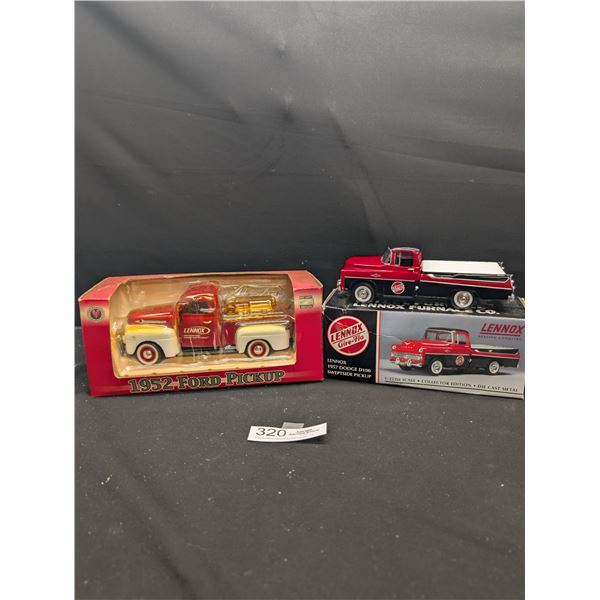 2 I:24 Scale Lennox Die Cast Truck In Original Boxes 1952 Ford & 1957 Dodge D100