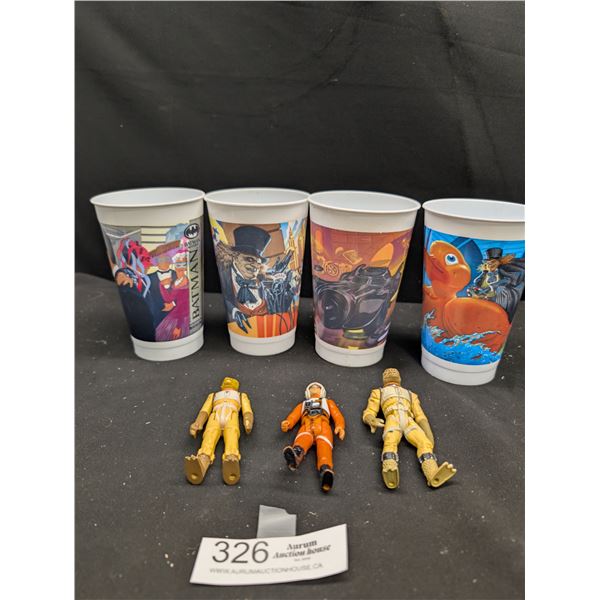 Starwars Cillectible Figures and Batman Collectible Cups
