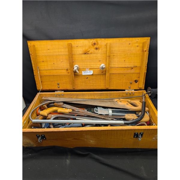 Custom Wooden Tool Box Full of Good Tools No Shipping
