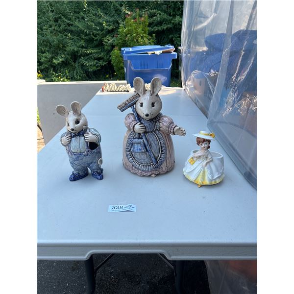 Vintage Lot of Home Décor Rabbit Cookie Jar Figurine Etc