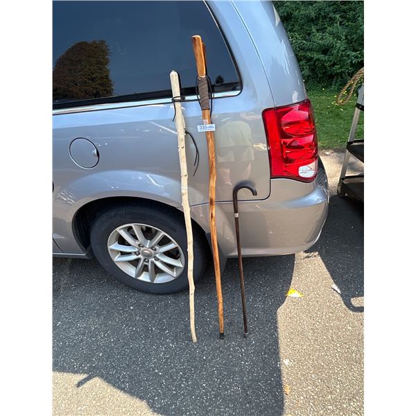 Lot of 3 Vintage Walking Sticks and Cane  NO Shipping
