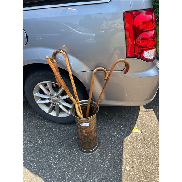 Lot of Vintage Canes with Cane/Umbrella Stand No Shipping