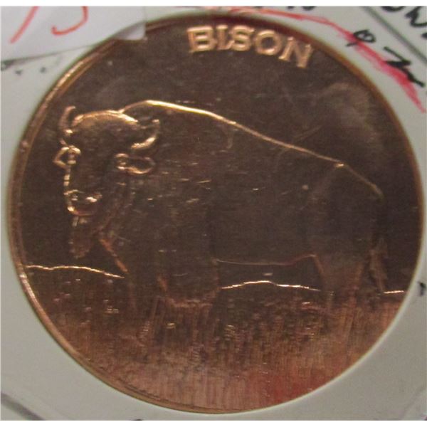 999 FINE BISON ONE OUNCE COPPER COIN