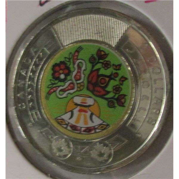2023 NATIONAL PEOPLES COLORIZED CANADA $2 COIN