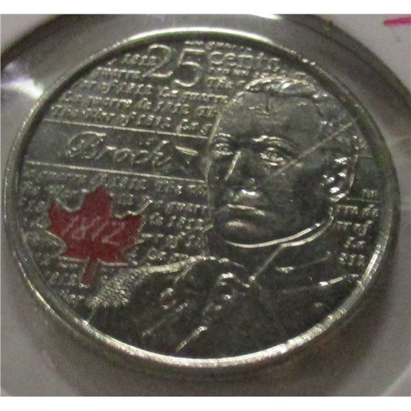 1812 - 2012 SIR ISAAC BROCK COLOURIZED QUARTER