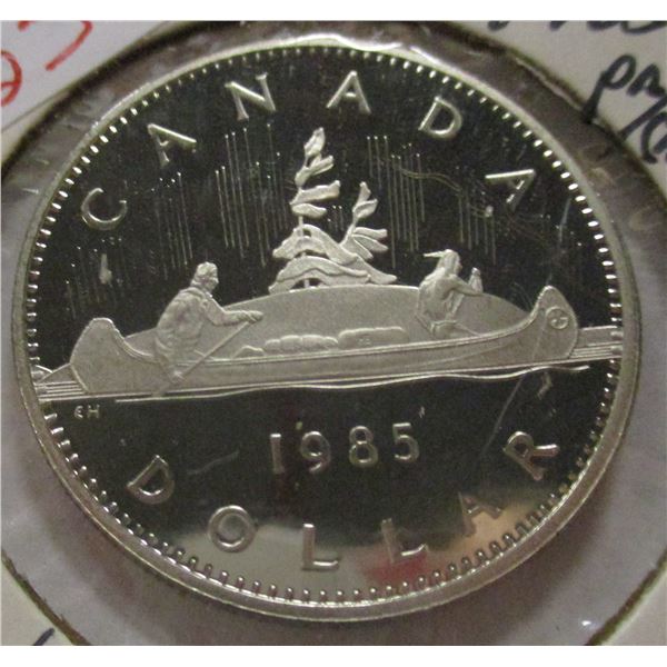 1985 PROOF CAMEO CANADA VOYAGER DOLLAR