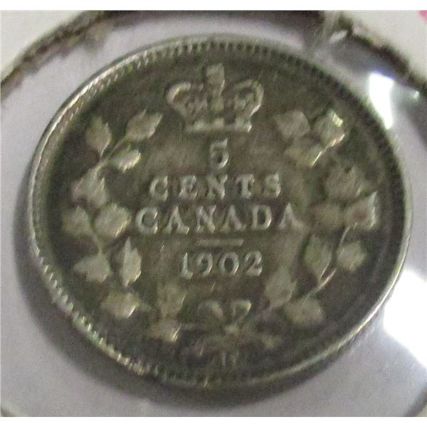 1902H CANADA KING EDWARD VII SILVER FIVE CENT