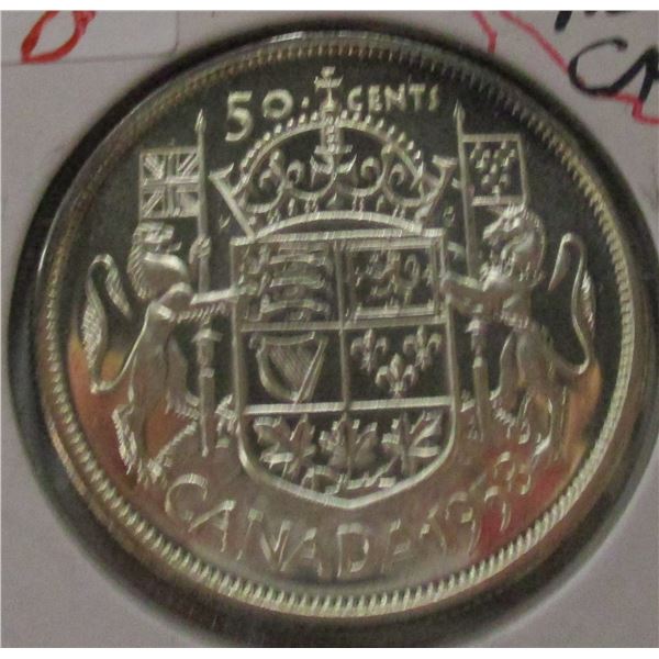 1958 PROOF CAMEO CANADA SILVER HALF DOLLAR