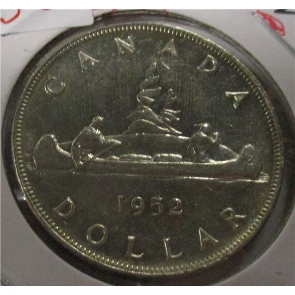 1952 (3 WATERLINE) CANADA SILVER DOLLAR