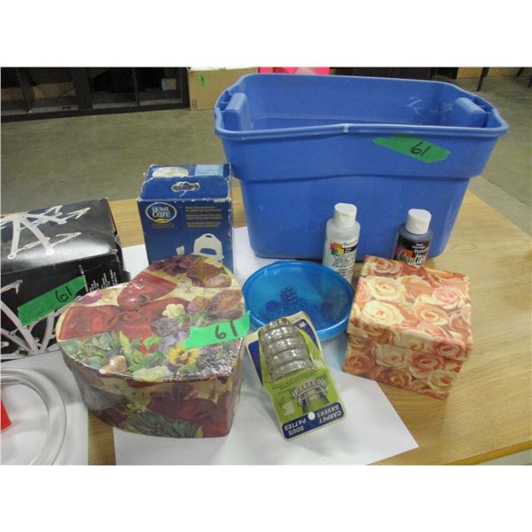 BOX C/W KITCHEN SPACE STATION, PAINTS, GIFT BOXES, ETC
