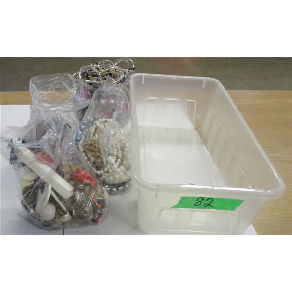 ESTATE:  TOTE C/W ASSORTED JEWELRY