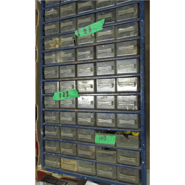 HARDWARE ORGANIZER BIN & CONTENTS