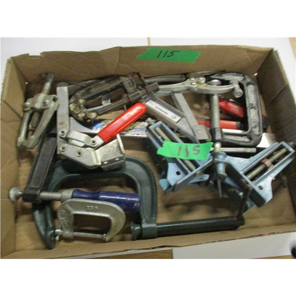 FLAT C/W ASSORTED TOOLS (C-CLAMPS, WRENCHES, ETC)