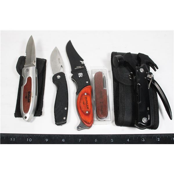 LOT OF POCKET KNIVES, ONE IS BUCK BRAND