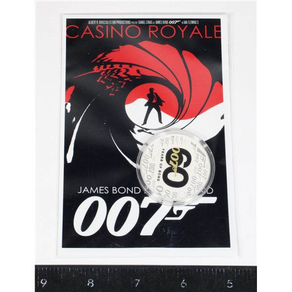 2022 10Z 60 YEARS OF BOND COLOURED SILVER COIN