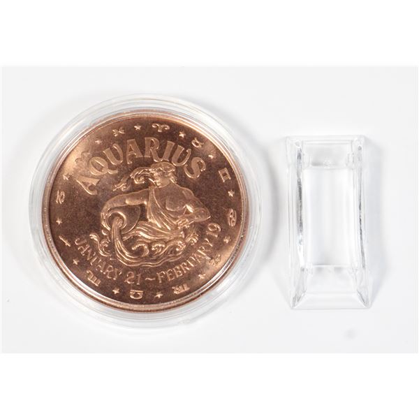1 OZ AQUARIUS COPPER ROUND IN
