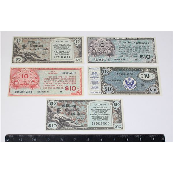 LOT OF 5 NOVELTY BILLS