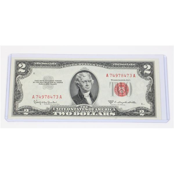 UNCIRCULATED 1953 SERIES C AMERICAN $2 BILL