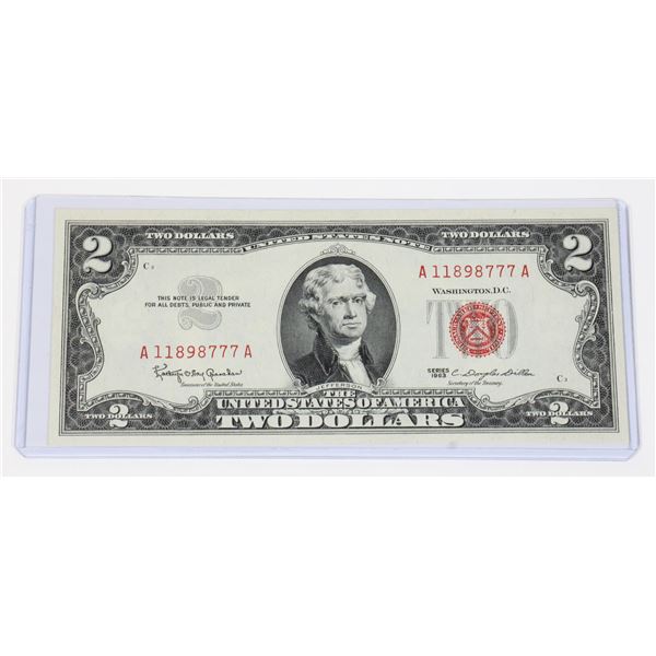 UNCIRCULATED 1963 AMERICAN $2 BILL