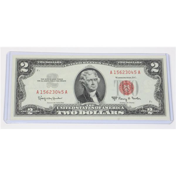 UNCIRCULATED 1963 AMERICAN SERIES A $2 BILL
