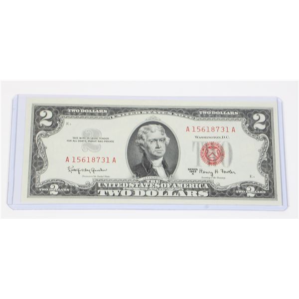 UNCIRCULATED 1963 AMERICAN SERIES A $2 BILL