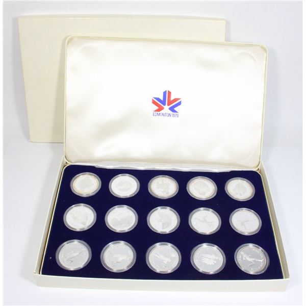 DISPLAY CASE WITH TOKENS FOR EDMONTON 1978