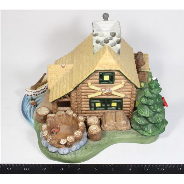 PARTYLITE CERAMIC CABIN SCENE