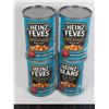 Image 1 : FOUR CANS OF HEINZ BEANS 398ML EACH