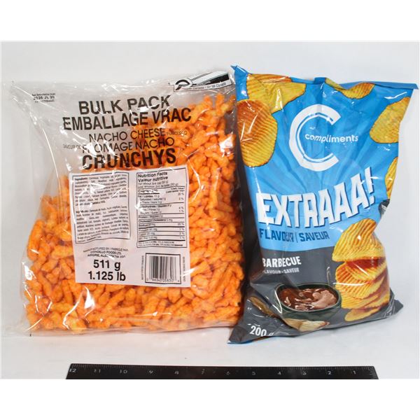 NACHO CHEESE & BBQ CHIPS LOT 711G