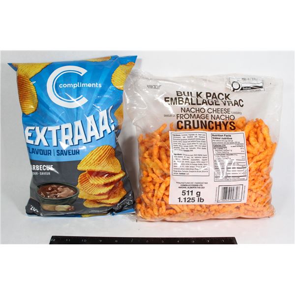 NACHO CHEESE & BBQ CHIPS LOT 711G