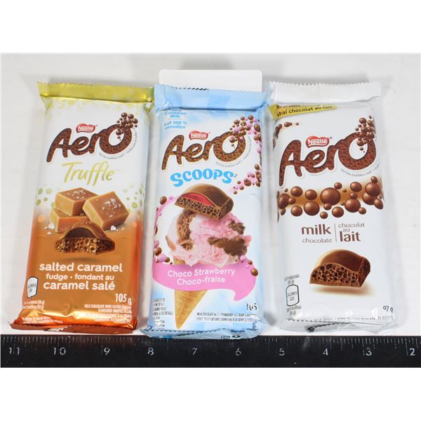 AERO ASSORTED BARS STRAWBERRY, ORIGINAL, CARAMEL
