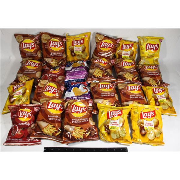 BOX OF MINI LAYS AND MORE CHIPS ASSORTED