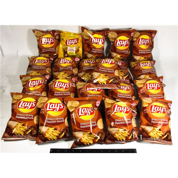 BOX OF MINI LAYS FRIES N GRAVY CHIPS APPROX 1500G