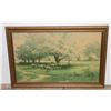 Image 1 : LANDSCAPE WITH SHEEP FRAMED 25'X17'