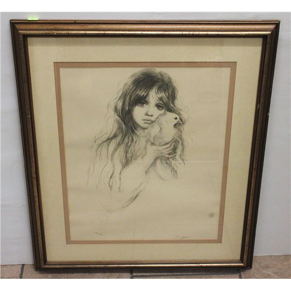 CHARCOAL AND PENCIL PORTRAIT PRINT BY MARYLYN ZAPP