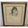 Image 1 : CHARCOAL AND PENCIL PORTRAIT PRINT BY MARYLYN ZAPP