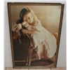 Image 1 : FRAMED PRINT"UNDER THE MISTLETOE BY MAURICE INGRE