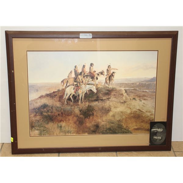 VINTAGE FRAMED PRINT "SIGNAL SMOKE"