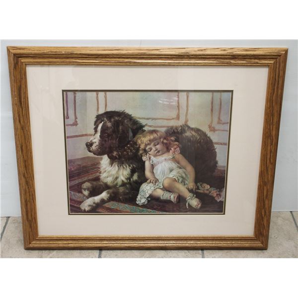 ANTIQUE PRINT OF SAINT BERNARD DOG